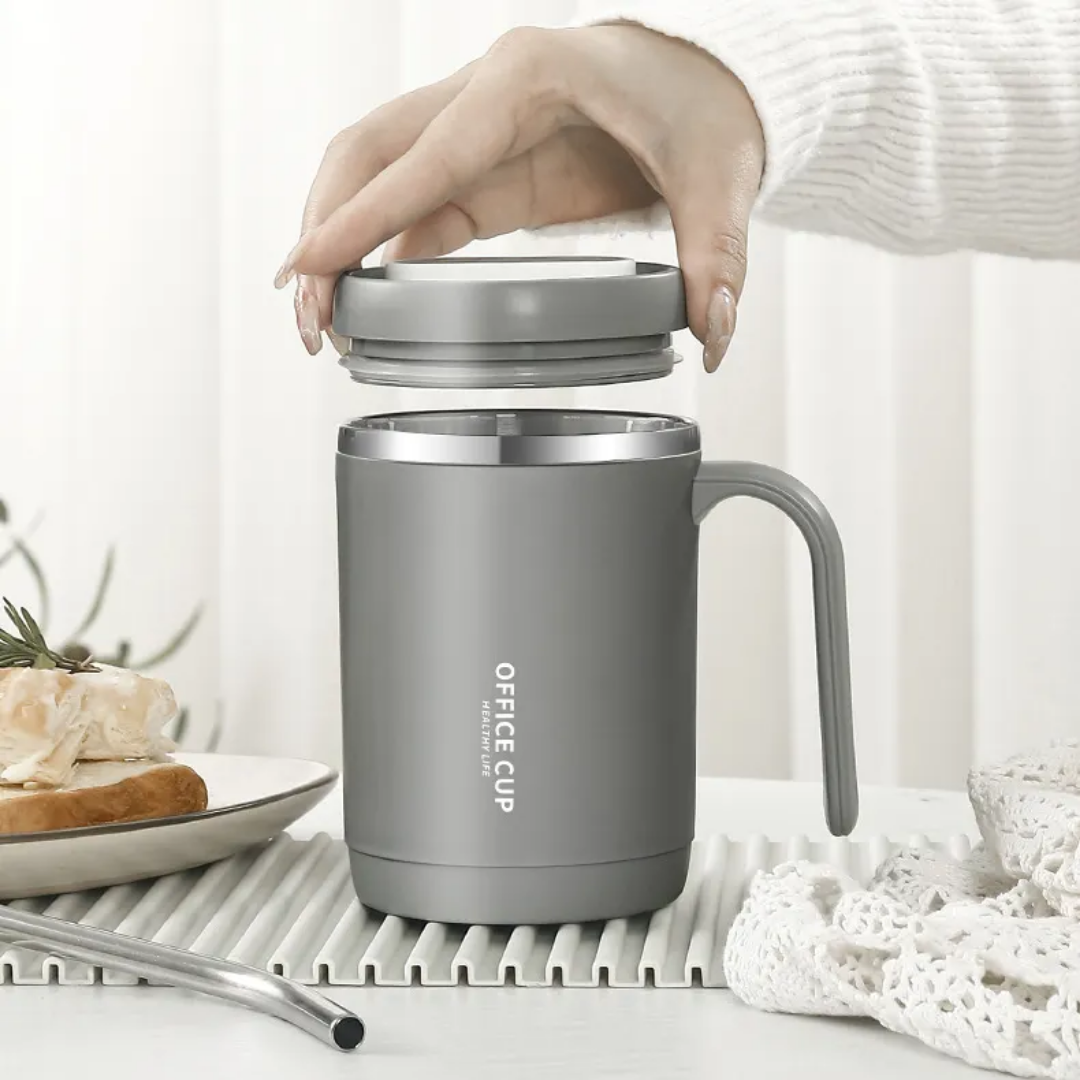 ThermoGrip Office Mug – 400ml Leak-Proof Stainless Steel Thermal Mug