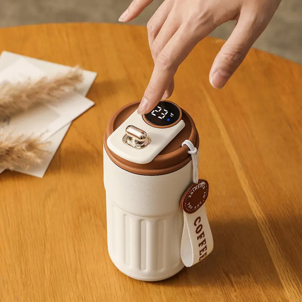 SmartTemp LED Thermal Mug – 450ml Stainless Steel Coffee Cup