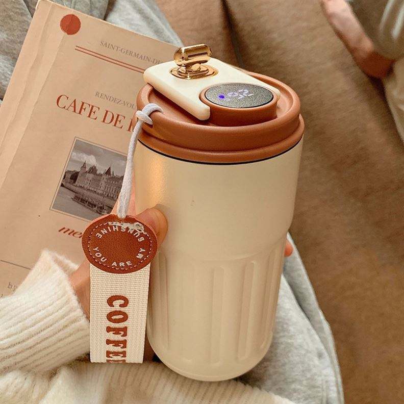 SmartTemp LED Thermal Mug – 450ml Stainless Steel Coffee Cup