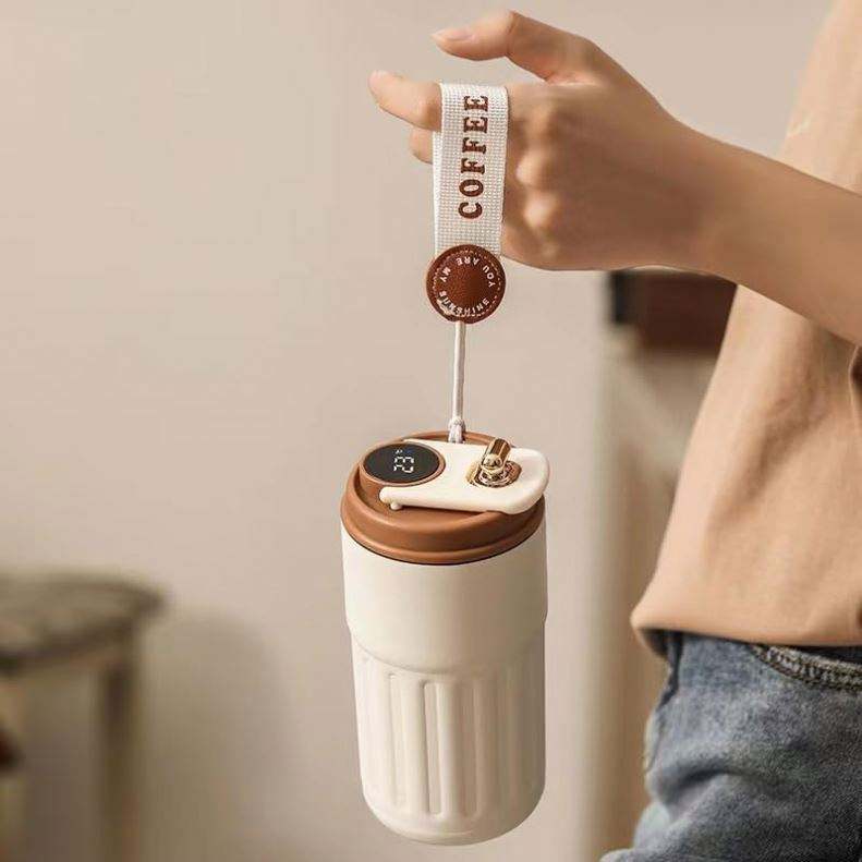 SmartTemp LED Thermal Mug – 450ml Stainless Steel Coffee Cup