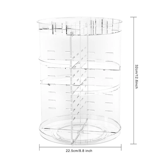 Makeup Organizer 360 Degree Rotating Adjustable Layers Large Capacity Cosmetic Organizer
