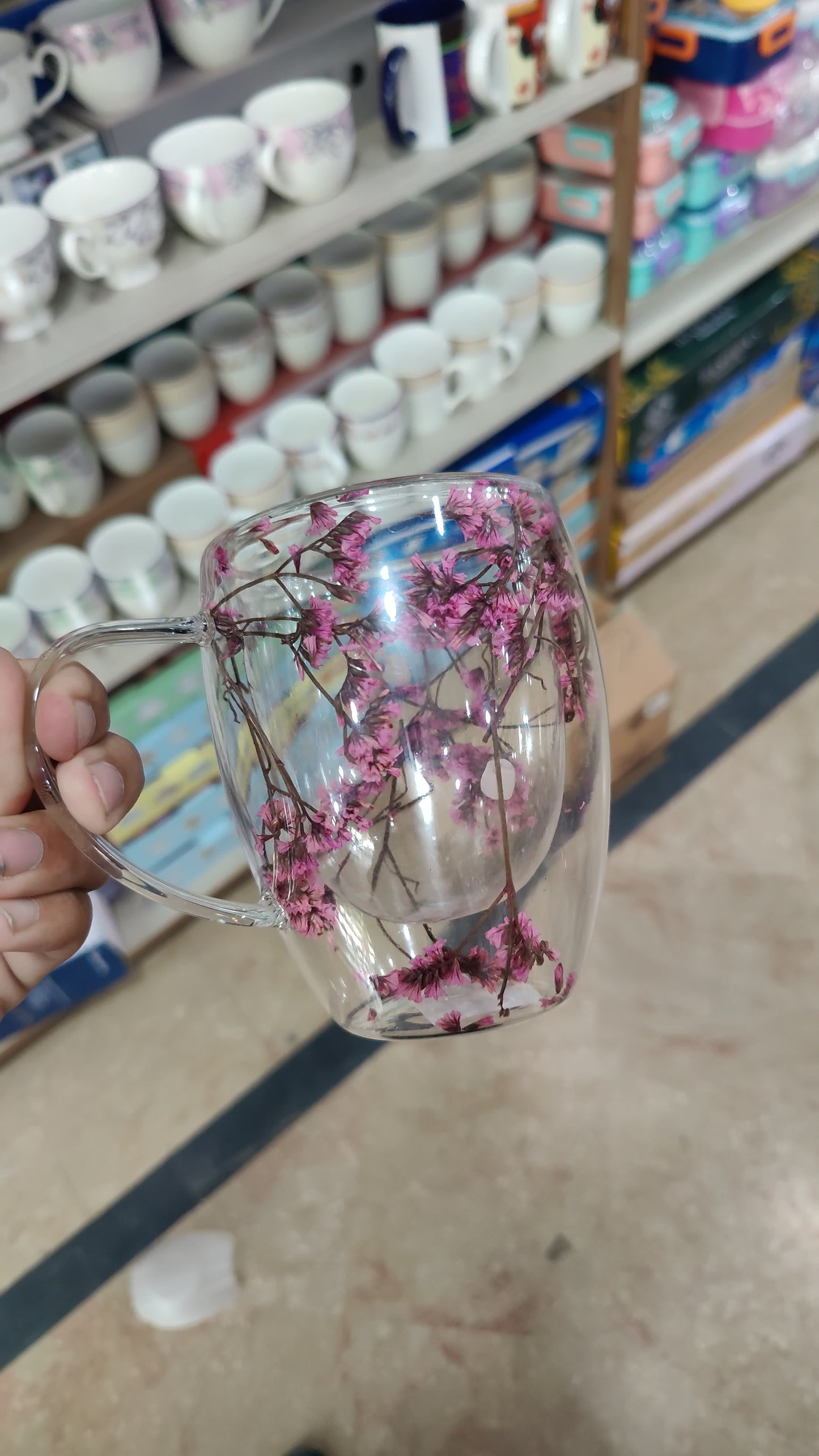 BloomSip™ Floral Glass Mug – Double Wall Aesthetic Tea & Coffee Cup (3 Colors) - Premium Quality