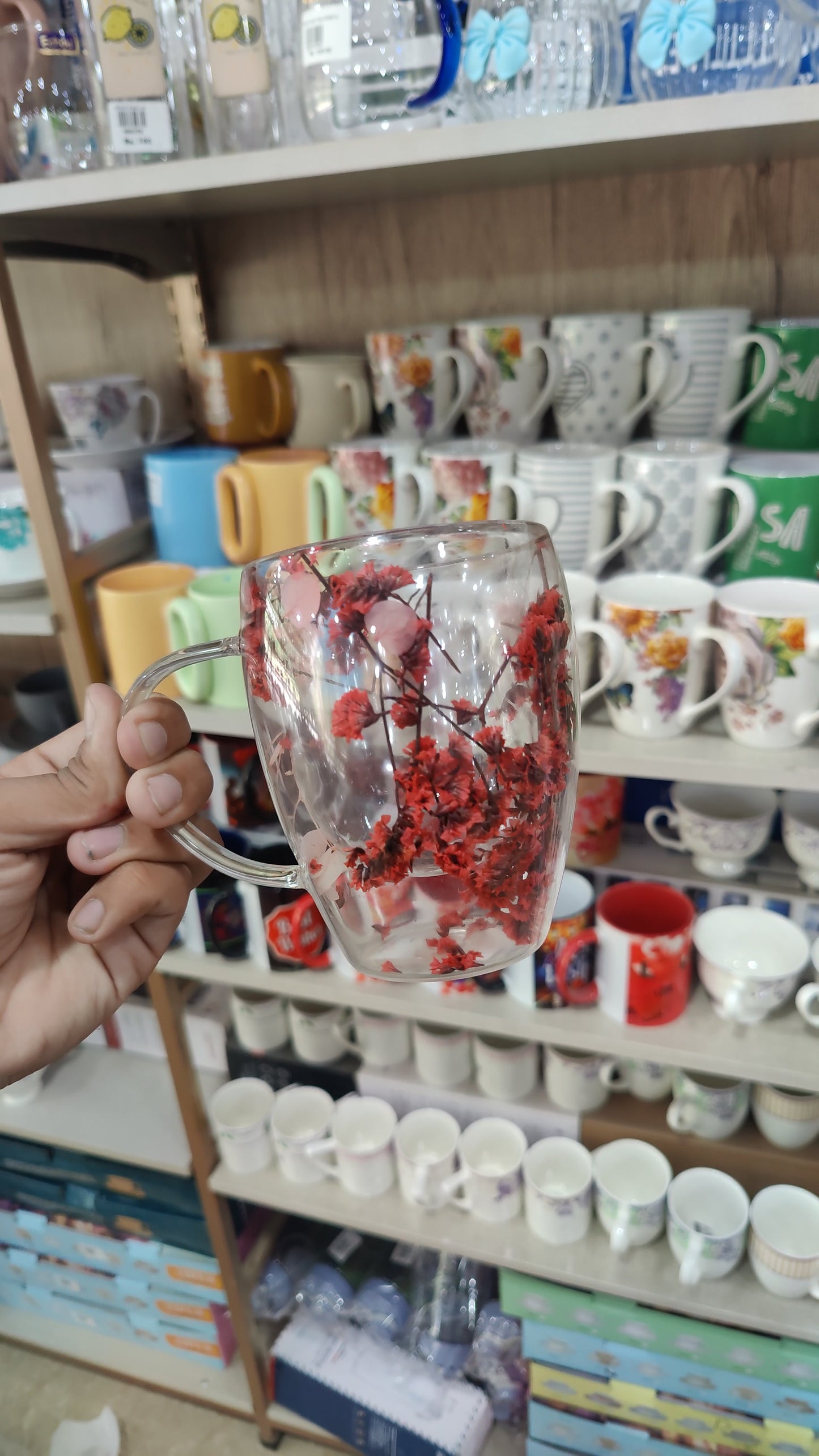 BloomSip™ Floral Glass Mug – Double Wall Aesthetic Tea & Coffee Cup (3 Colors) - Premium Quality