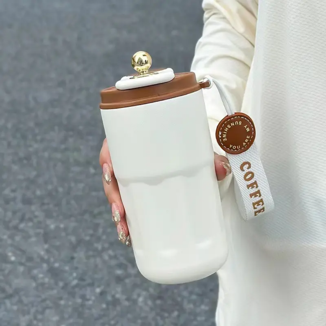 SmartTemp LED Thermal Mug – 450ml Stainless Steel Coffee Cup