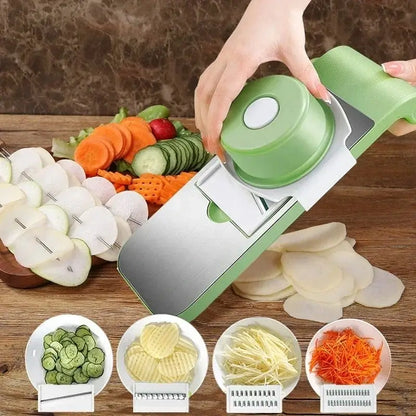 5-in-1 Multifunctional High-Quality Vegetable & Fruit Slicer with Five Changeable Blades