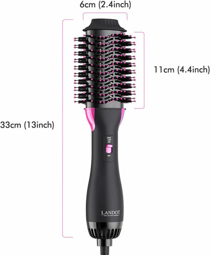 One Step Hair Dryer,Volumizer Hot Air Hair Dryer Brush,Salon Negative Electric Blow Dryer Rotating Curler and Ion Hair Straightener Brush for Fast Drying, Straightening ,Curlin