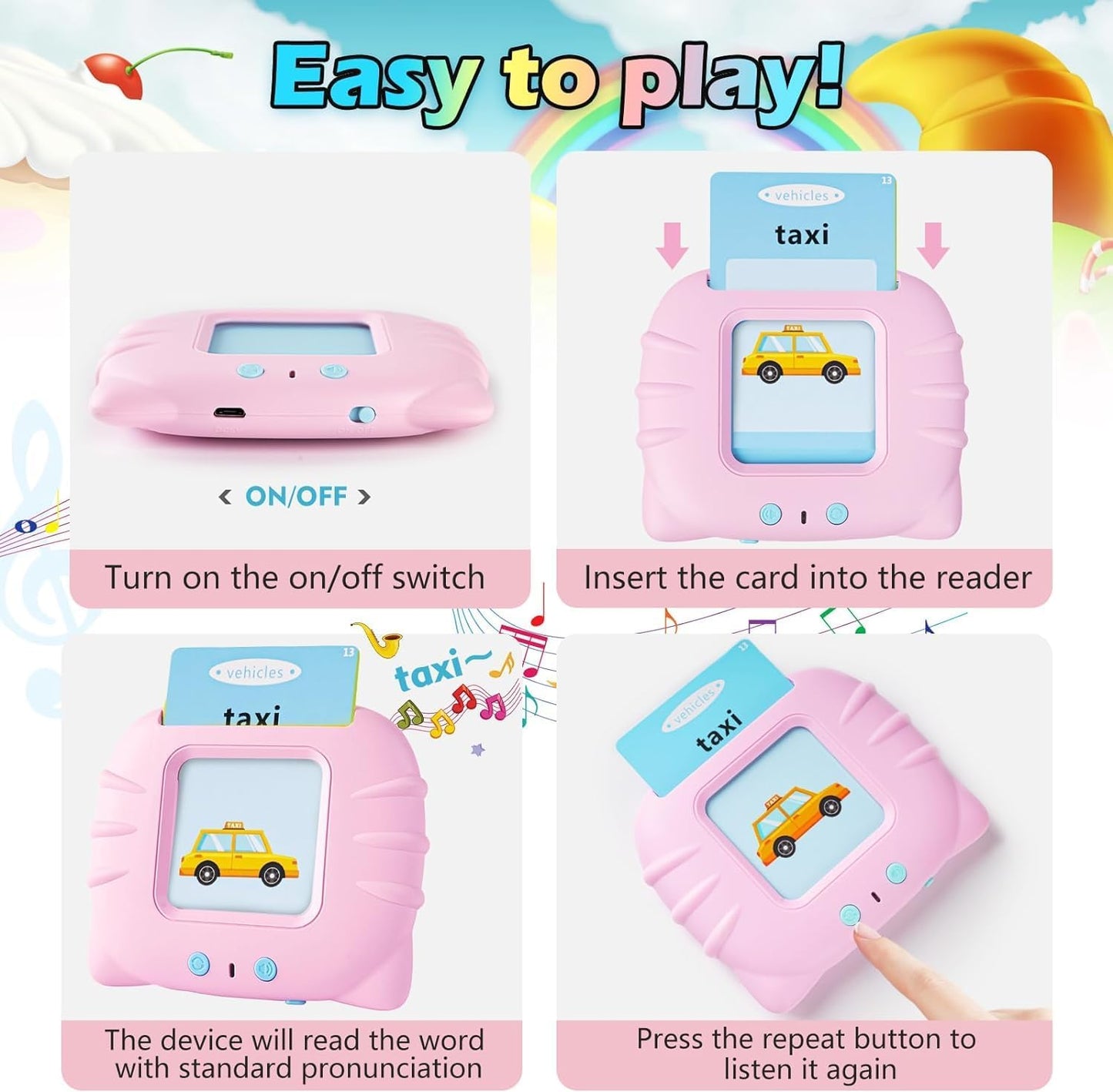 Talking Flash Cards Early Educational Toys for 3 4 5 6 Year Old Kids