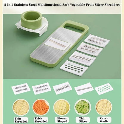 5-in-1 Multifunctional High-Quality Vegetable & Fruit Slicer with Five Changeable Blades