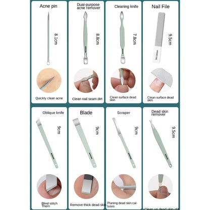 Manicure Pedicure Grooming Kit, Stainless Steel set, Nail cutter set, Nails Care, Clipper, Nails tool Set, Professional Spa kit, Nipper, 16pcs set