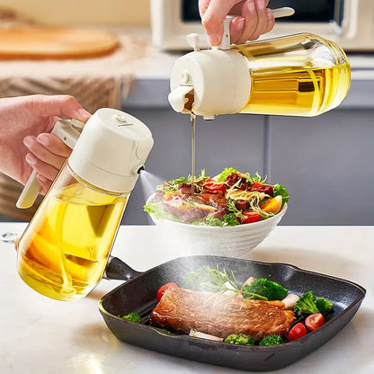 2 in 1 Oil Sprayer and Oil Bottle for Cooking for Salad, Air Fryer, 450ml