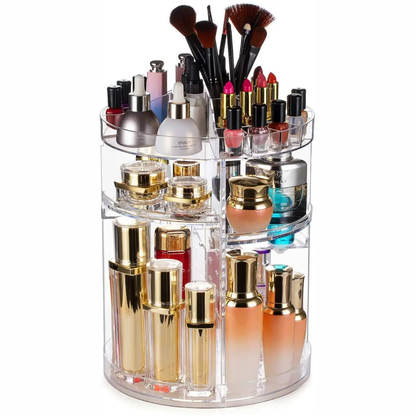 Makeup Organizer 360 Degree Rotating Adjustable Layers Large Capacity Cosmetic Organizer