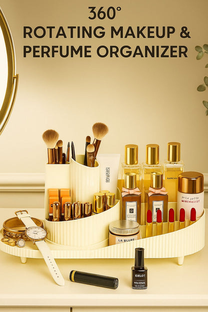 Makeup Organizer Countertop 360 Rotating Brush Holder Storage for Vanity Bathroom